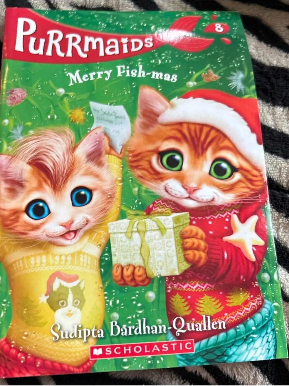 Scholastic Purrmaids Merry Fish-mas Book - Green & Red